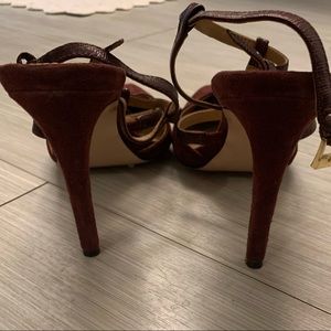 Maroon suede heels